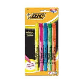 (6 Pack Value Bundle) BICBLP51WASST Brite Liner Highlighter, Chisel Tip, Fluorescent, 5 per Set