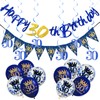 18Pcs Navy Blue 30th Birthday Decorations for Him,Men,30th Birthday Banner