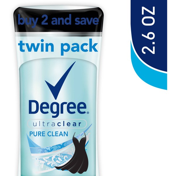 Degree Women Pure Clean Antiperspirant Deodorant Stick - 2pk - 2.6oz Clear