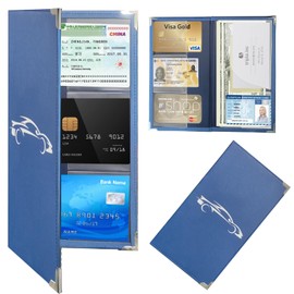 TYUTOSEG Car Registration and Insurance Card Holder,Car Document Holder Glove Box with Magnetic Shut For Documents, Cards, License (Dark blue)