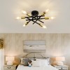 6-Lights Sputnik Semi Flush Mount Ceiling Light Fixture Modern Metal