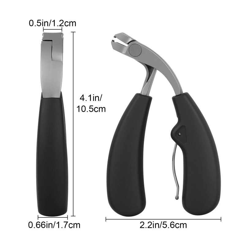 Professional Toenail Clipper for Thick Nail Angled Head Large Mouth