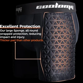COOLOMG Mens Padded Baseball Sliding Shorts with Groin Cup Athletic Protector Shorts for Baseball,Softball,Hockey,Lacrosse Black L