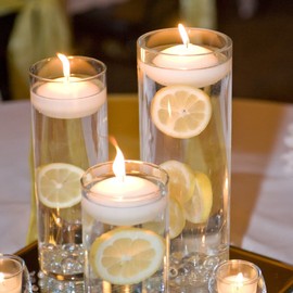 12 Pack Smokeless Floating Candles, 3 Inch Ivory Odorless No Drip Wax Burning Candles for Weddings, Birthdays, Holidays and Home Decor