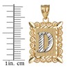 LA BLINGZ 10K Yellow Gold Filigree Alphabet Initial Letter D