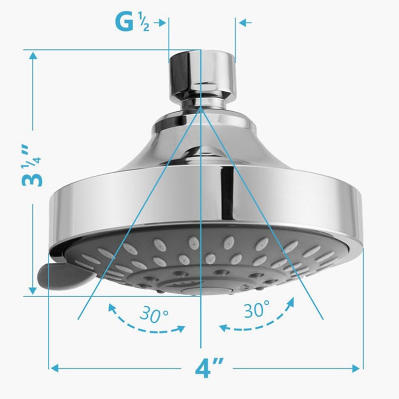 High Pressure Shower Head G1/2 Multifunctional Replacement Rain Shower Head