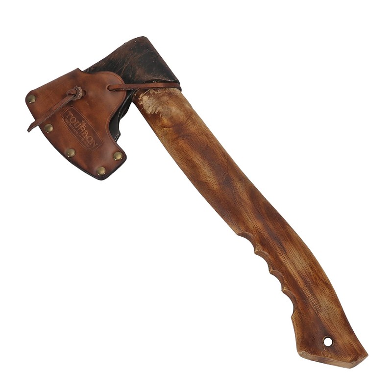 TOURBON Leaher Axe Head Sheath Protect Cover with Leather Adjustable