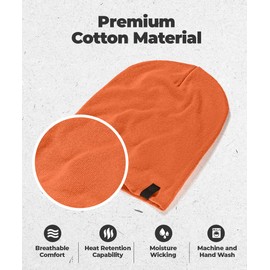 Revony Warm Slouchy Beanie Hat - Deliciously Soft Daily Beanie in Fine Knit Rust