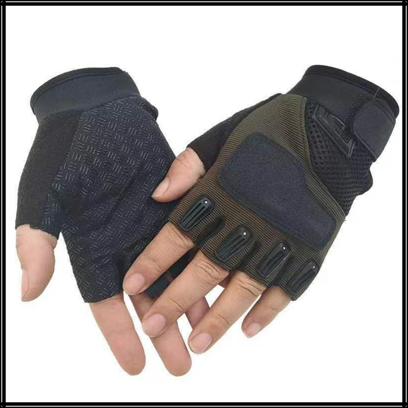 [ホワイトファング] グローブ ハーフフィンガー タクティカル 滑り止め アウトドア メンズ レディース NT362(ライトブラウン)