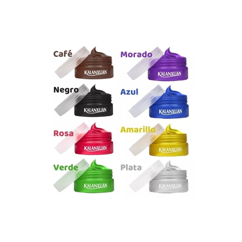 Set 3pcs Cera para Peinar Cabello Cambio Color Temporal Kalanxuan