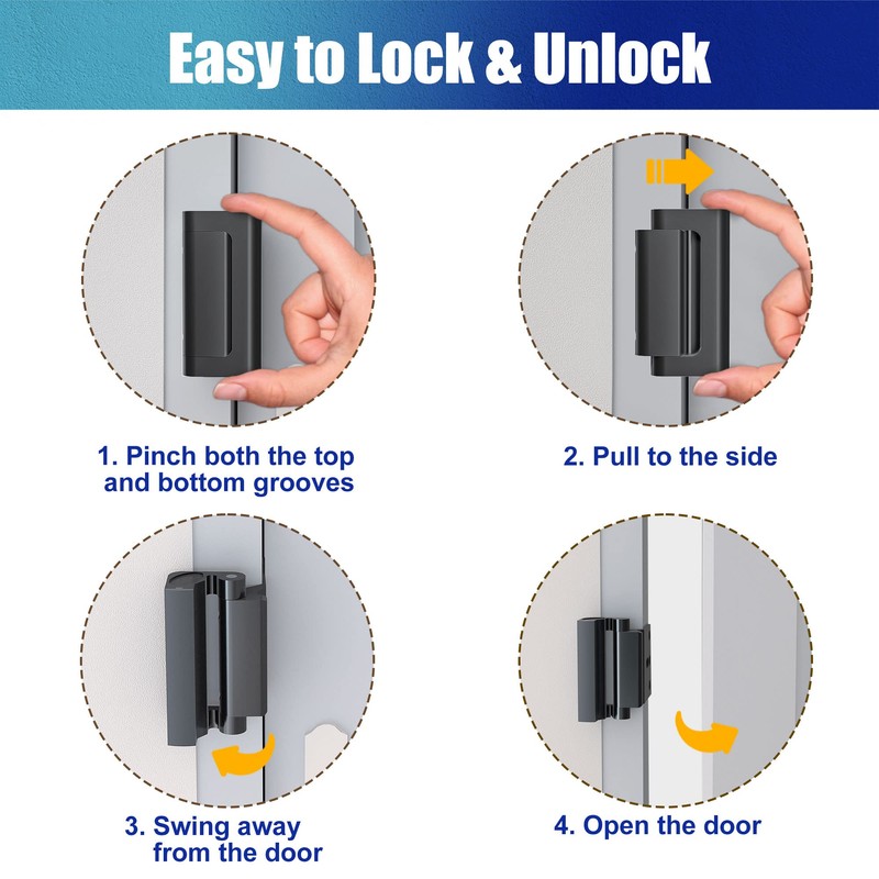 Door Reinforcement Lock Withstands 800lbs of Force - Black Extra