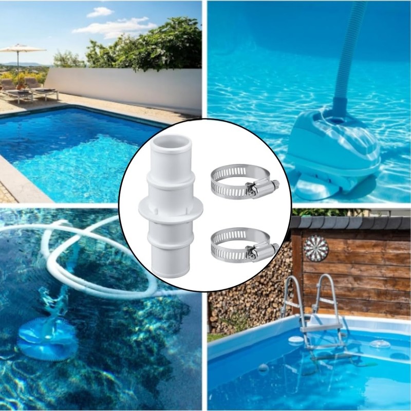 Pool Hose Adapter Connector,with 2pcs Stainless Steel Hose Clamps 1-1/4"