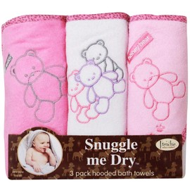 Teddy Bear Hooded Bath Towel Set, 3 Pack, Girl, Frenchie Mini Couture