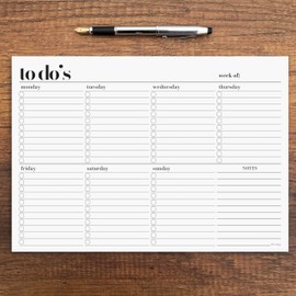 Weekly Planner Pad, Weekly To Do List Notepad, Tear Off Undated Weekly Planner Notepad, A4 Size (8,3" X 11,7"), Premium Thick Paper with Cardboard Back Support, Weekly Desk Planner by Hadigu