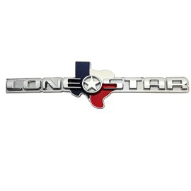 OnlyYou.X New Lone Star Emblem Texas Badge Texas Lone Star 3D Logo Decal Sticker Fit for Universal Pickup 1 Piece Metal Chrome