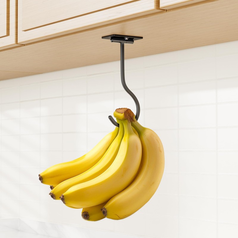 Adhesive Banana Hanger Under Cabinet: Sticky Banana Hooks Under Counter,