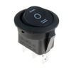 Black On/Off/On Round Latching 20mm Rocker Switch SPDT 3 Position