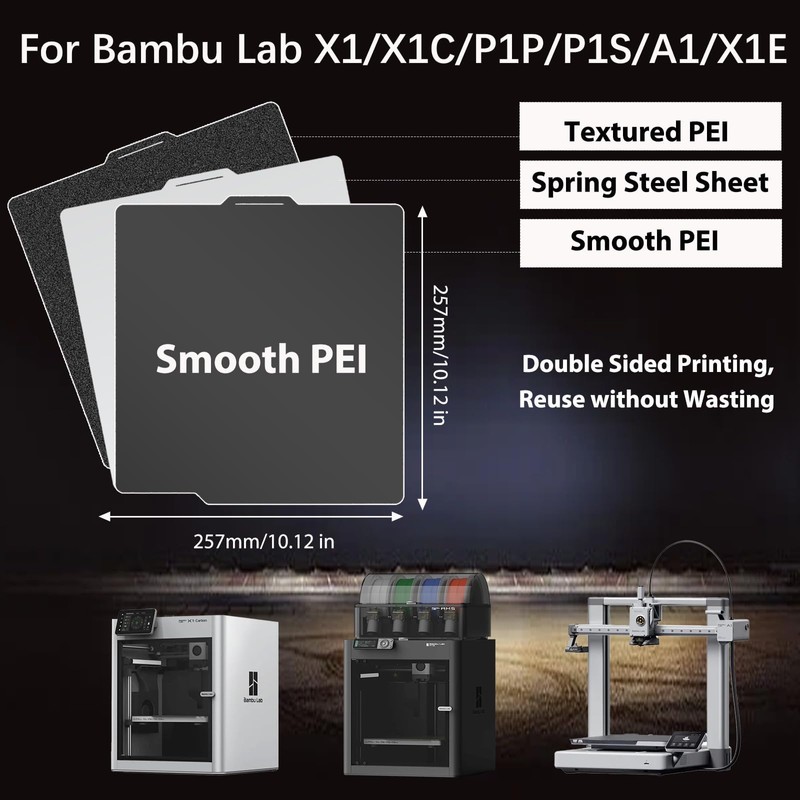 Double Sided Black PEI Printing Bed for Bambu Lab X1