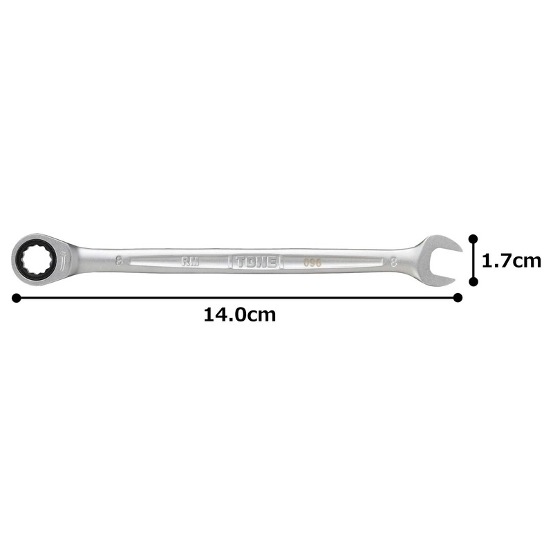 TONE Ratchet Glasses Wrench RM-08 Double Side Width 0.3 inches