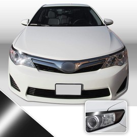Headlight Eyelid Accent Vinyl Decal Overlay Wrap Trim Sticker Compatible with and Fits Toyota Camry 2012 2013 2014 - Gloss Black