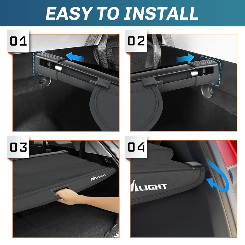 Nilight Trunk Cargo Cover for Honda HRV 2023 2024, Retractable