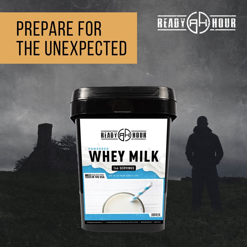 Ready Hour, Bulk Powdered Milk, Real Non-Perishable Whey, 25-Year Shelf