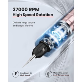 Tarlido Engraving Pen, USB Rechargeable Cordless Rotary Tools, Professional Mini Carving Machines Portable DIY Engraver Machine for Metal to Wooden, Glass, Jewelry-Rose Gold