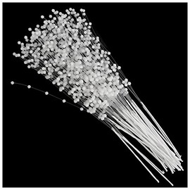 50 piezas de guirnaldas de perlas blancas de 4 mm en tallos de alambre, corona, boda, perla, ramo de novia, decoración de fiesta, hebra con cuentas, guirnalda DIY, ramo de perlas para novia