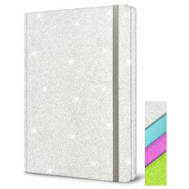 Silver Glitter Notebook Sparkle Journal for Girls A5 Hardcover Notebooks for TeensPages: 160 Pages, Color: Silver