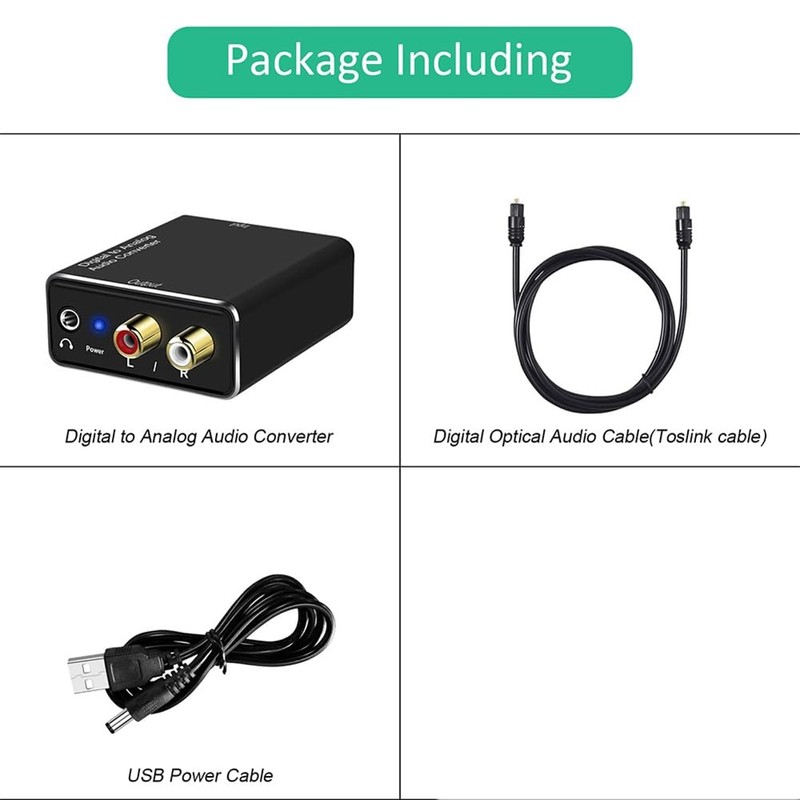 Tuperoymse 3X Digital to Analog Audio Converter,DAC Digital SPDIF Optical