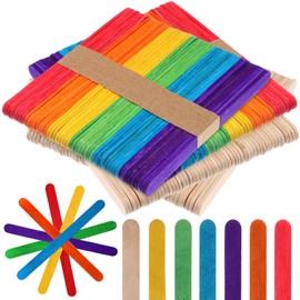 DIYEAH 200Pcs Wooden Craft Sticks Ice Cream Popsicle Wide Lollipop Sticks for DIY Art Projects and Baking Decorations