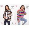 King Cole 6181 Knitting Pattern Womens Wave Sweater and Cardigan