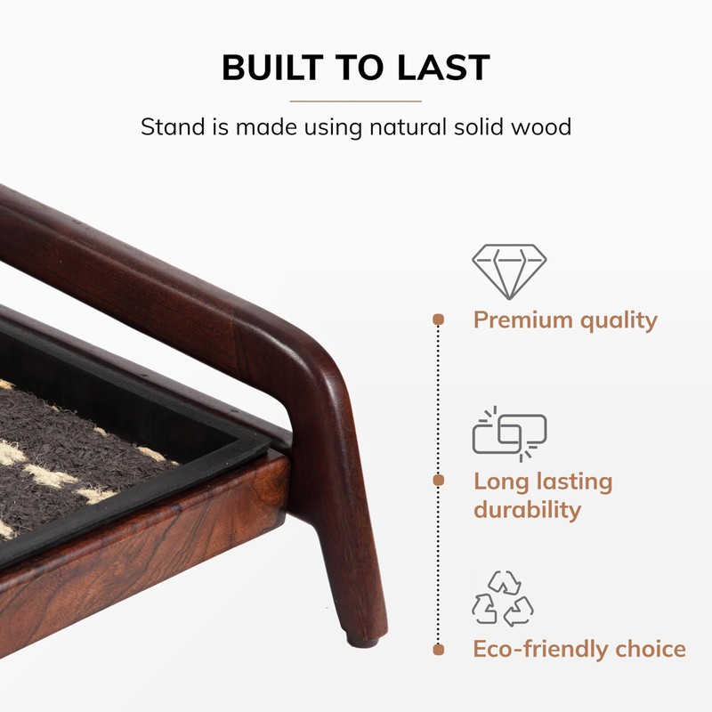 Anji Mountain 1-Tier Solid Wood Boot/Shoe Stand with Natural Rubber