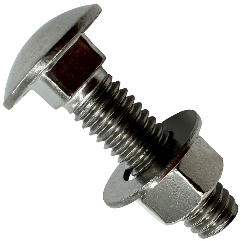 (10) 3/8-16 x 1.5”- 304 (18-8) Grade Stainless Steel Carriage