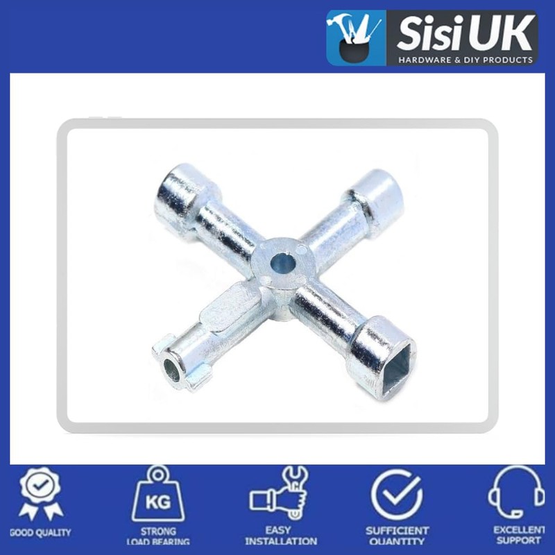 4 Way Multifunctional Utility Key Metal Silver Multi Utility Key