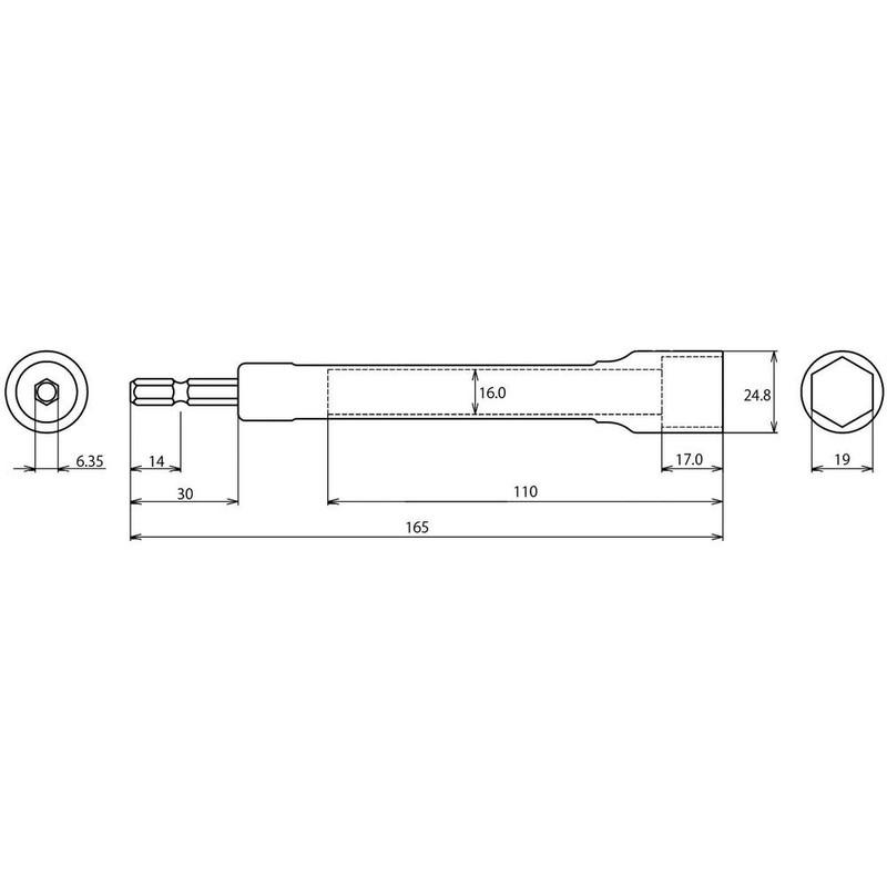LOBTEX DS19LS Electric Dollar Socket "Strong" Long Type, 0.7 inches