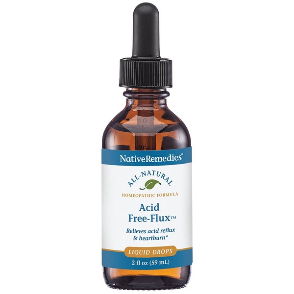 Native Remedies Acid Free-Flux - Natural Homeopathic Remedy Temporarily Relieves Heartburn, Indigestion and Discomfort After Eating - 59 mL