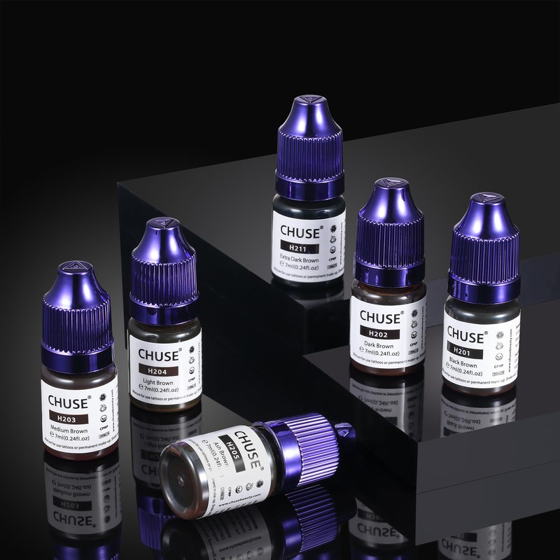 CHUSE PMU Hybrid Liquid Eyebrow Pigments 0.24oz/7ml (H202 Dark Brown)