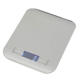 LINZI Digital Kitchen Scale 10kg 22lbs, Premium Stainless Steel Ultra Thin Electronic Food Weighing Scale with LCD Display for Home Cooking Baking 833263