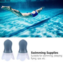 Sauna Earplug, Silicone Noise Reduction Waterproof Anti Allergic Pressure Reduction Earplug with Black Sealing Bottle for Swimmers and Bathers for Swimming(Gray earplugs + Black Bottle)