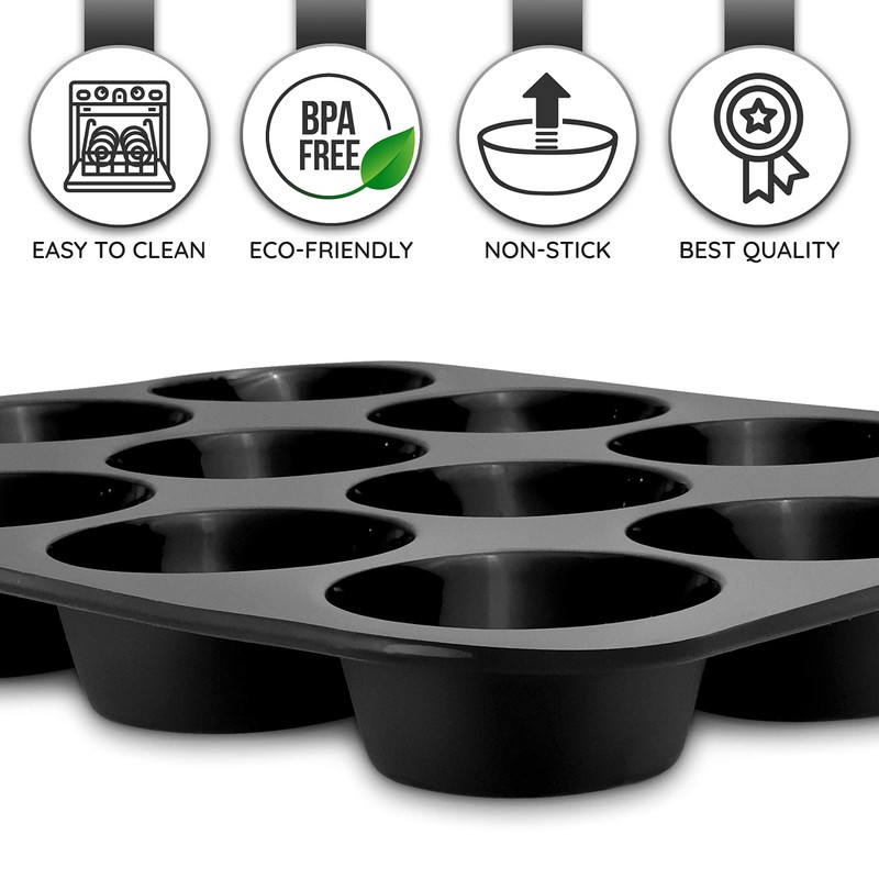 Eidoct 12 Hole Muffin Tray with PFOA Non Stick, Robust