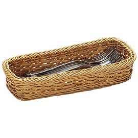 Wicker Effect Plastic Cutlery Tray