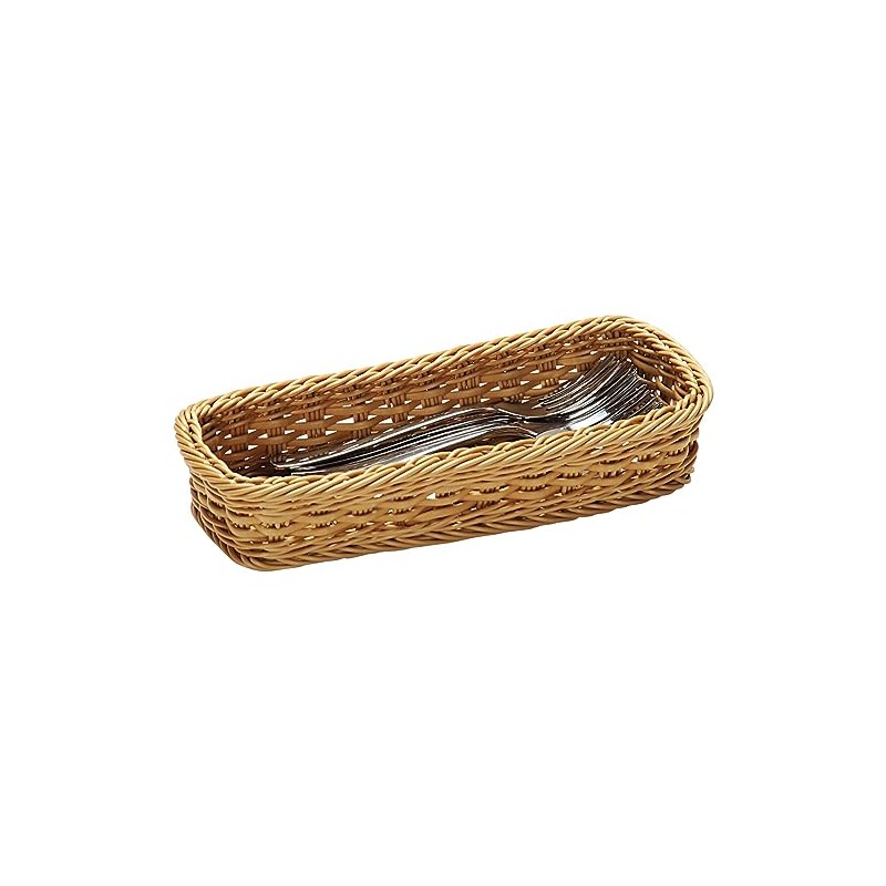 Wicker Effect Plastic Cutlery Tray
