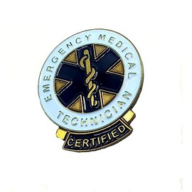 Certified Emergency Medical Technician Blue Caduceus Snake Symbol Paramedic Doctor Nurse Metal Enamel Pin Badge