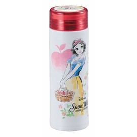 Pearl Metal Disney Water Bottle, 10.1 fl oz (300 ml), Direct Drinking, Lightweight, Slim Personal Bottle, Ice Protection, Vacuum Insulated, Snow White/Floral