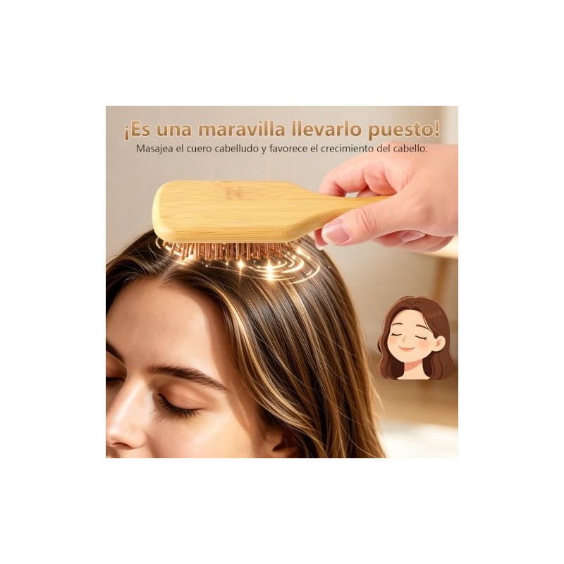 Peine para Masaje con Bolsa De Aire Antiestático,Cepillo De Bambú