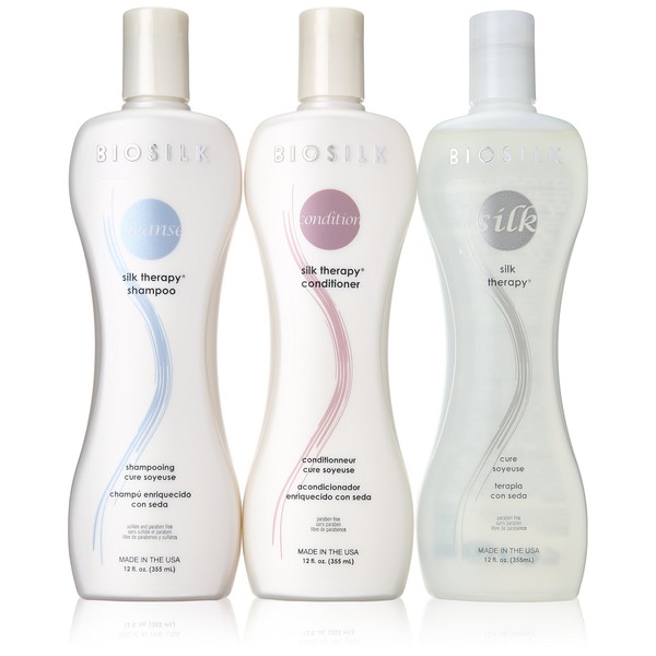 Biosilk 3 Piece Silk Therapy Shampoo, Conditioner and Serum Kit