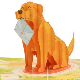 OPOPUP Doggy Express Pop Up Card come with Magic Flying Butterfly- Card for Dog Loving Friends, For Christmas, Birthday, Thank You Card, Mother's Day, Father's Day, All Occasions. 6x8 inch