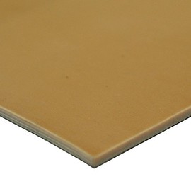 Small Parts 33-014-500-012-012 Pure Gum Rubber, 40A Durometer, Smooth Finish, No Backing, 1/2" Thickness, 12" Width, 12" Length, Tan