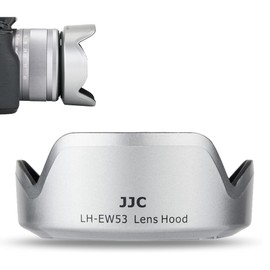 JJC EW-53 Reversible Petal-Shaped Lens Hood for Canon RF-S 18-45mm F4.5-6.3 IS STM & Canon EF-M 15-45mm F3.5-6.3 IS STM Lens, Canon EW-53 Lens Hood Compatible, Grey